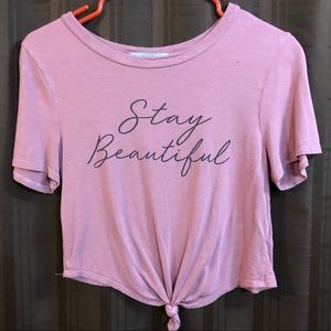 Crop top "Stay Beautiful" shirt